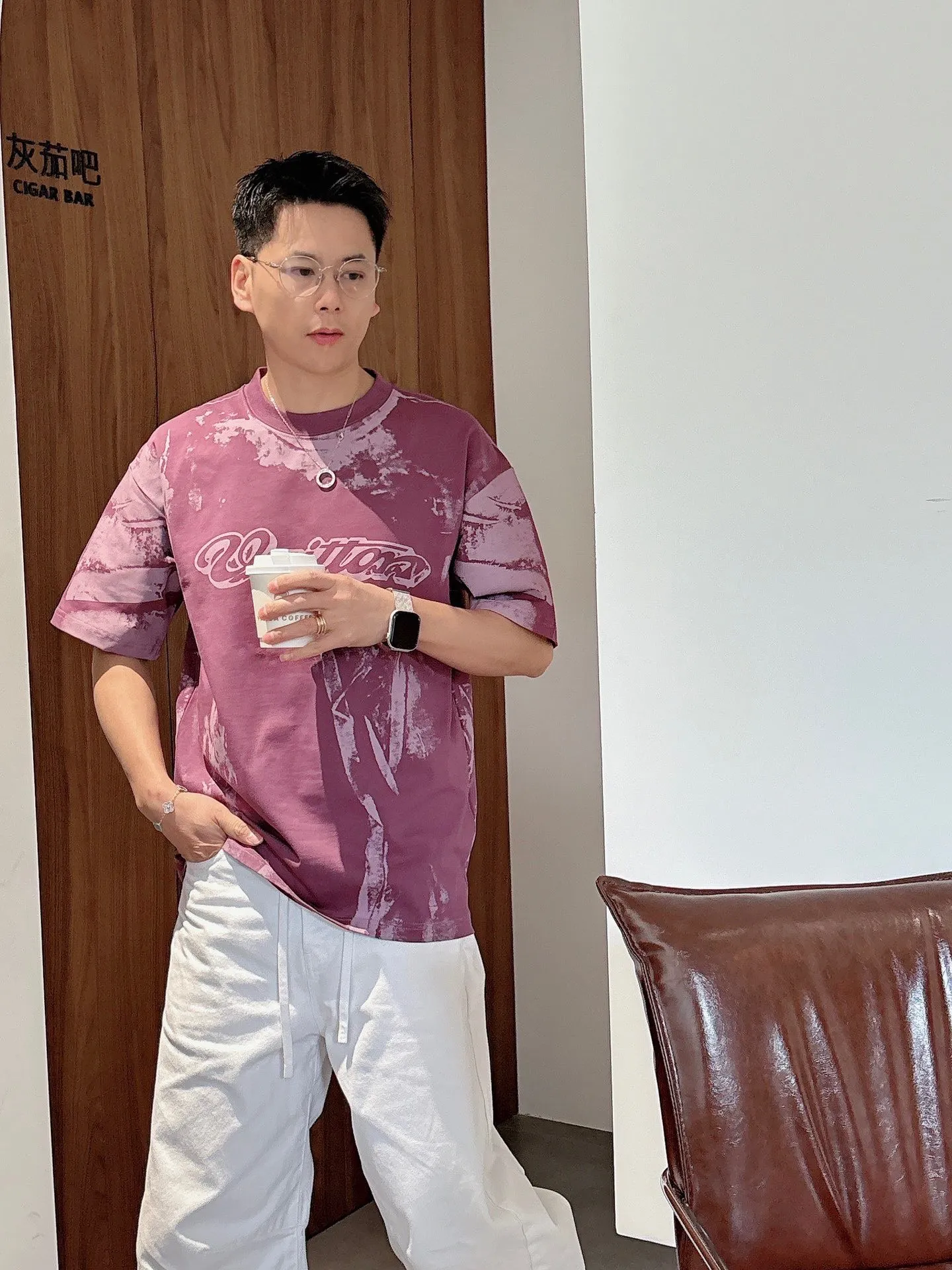 Louis Vuitton/Louis Vuitton optical illusion tie-dye printed short sleeves